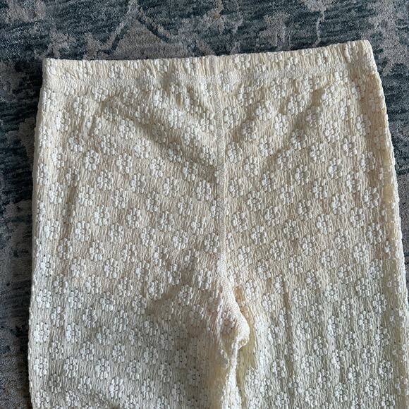 Free People Pants Womens Medium Floral Embroidered Flared High Rise Festival - Picture 5 of 10